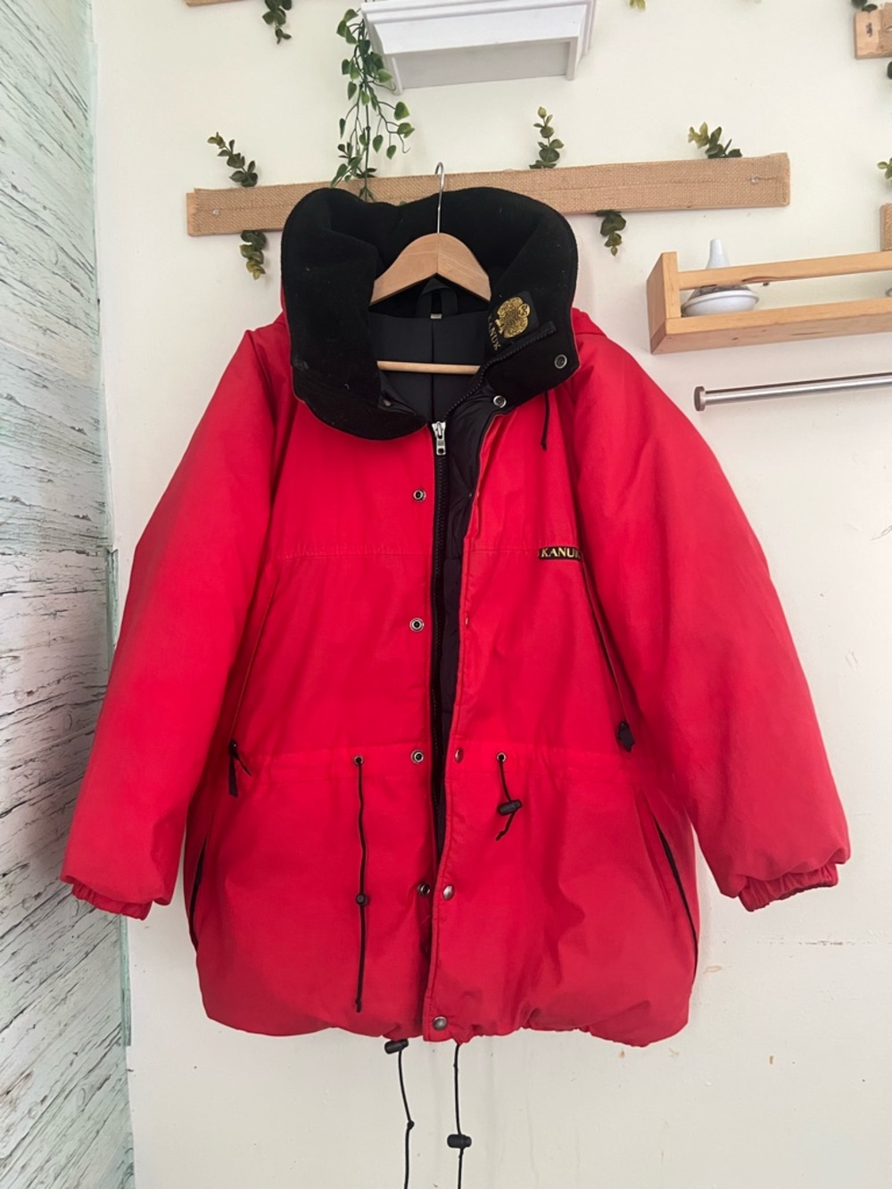 KANUK Vibrant Red Winter Coat | Size 2 | Unisex | Adjustable Waist